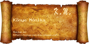 Könye Mónika névjegykártya